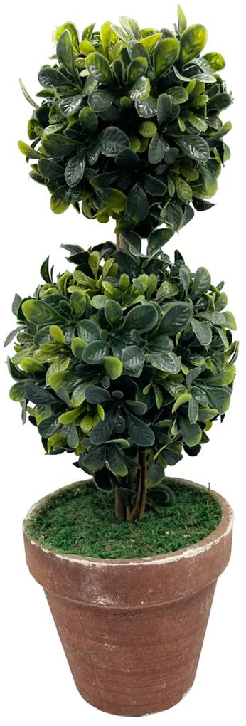Ghiveci cu bonsai verde artificial, Hope,32cm