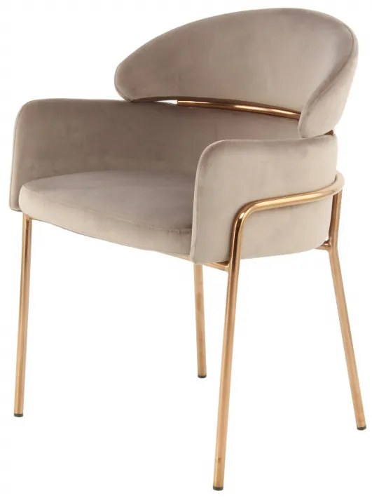 Scaun tapitat Corey taupe/auriu