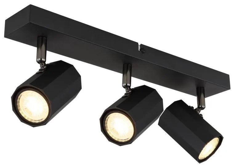 Plafoniera cu 3 Spoturi directionabile metal negru JAMES