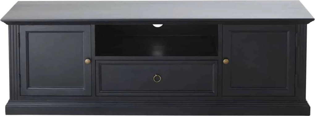 Comodă TV lemn masiv gri Noir Antracit, 200 × 45 × 50 cm