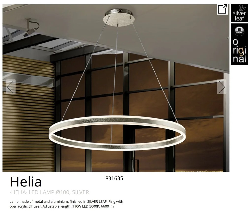 Lustra LED design modern circular Ø100cm Helia argintie