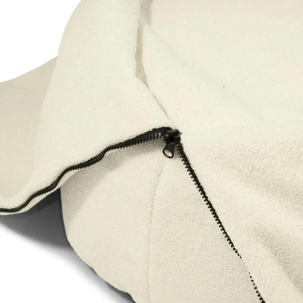 Fotoliu puf pentru copii crem cu tapițerie din țesătură bouclé Cocoon 120 – SLOWDOWN