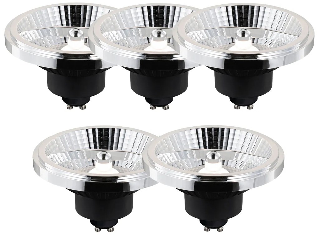 Set de 5 becuri LED inteligente GU10, reglabile, AR111 10W 800 lm 2200 - 6500K