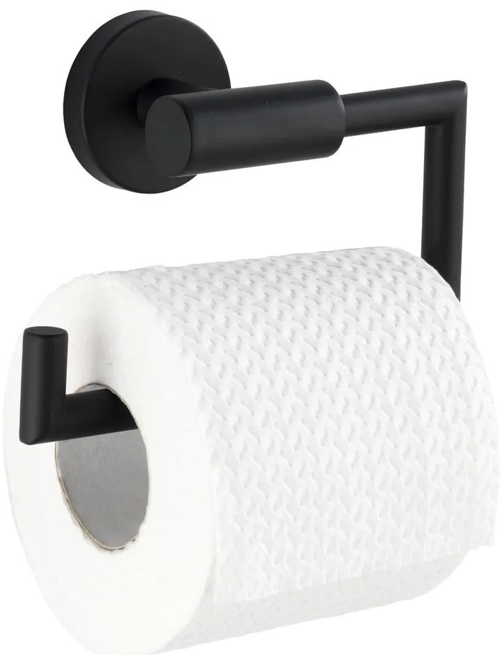 Suport pentru hârtie igienică negru mat autoadeziv din oțel inoxidabil Bosio – Wenko