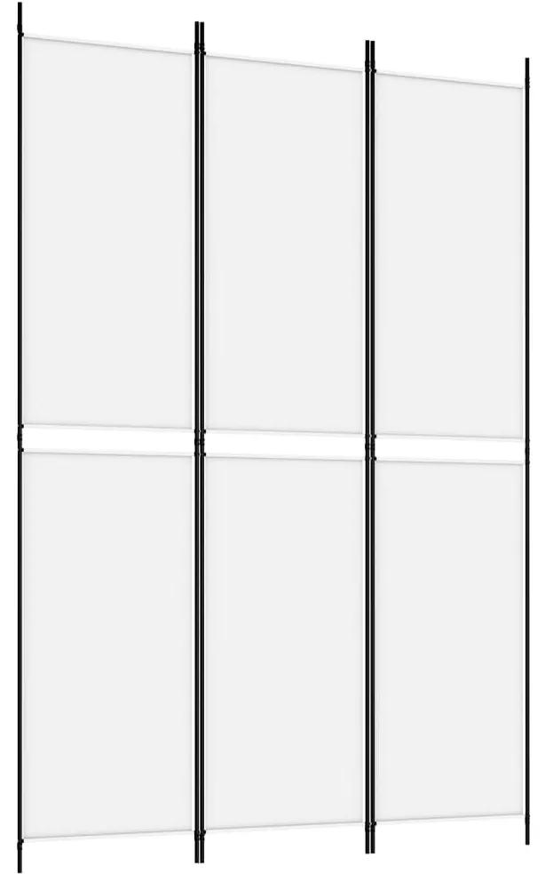 350242 vidaXL Paravan de cameră cu 3 panouri, alb, 150x220 cm, textil