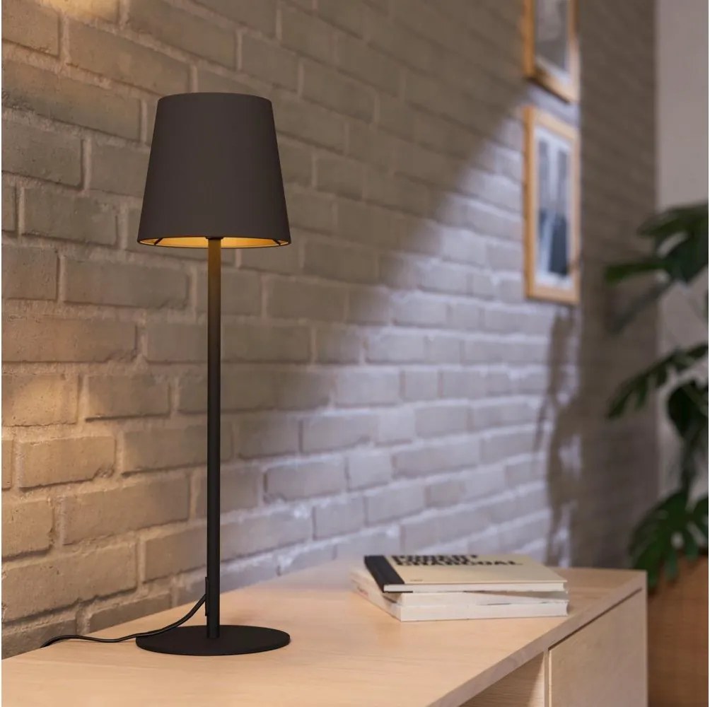 Eglo 901129 - Lampă de masă FIORANA 1xE14/40W/230V neagră/maro