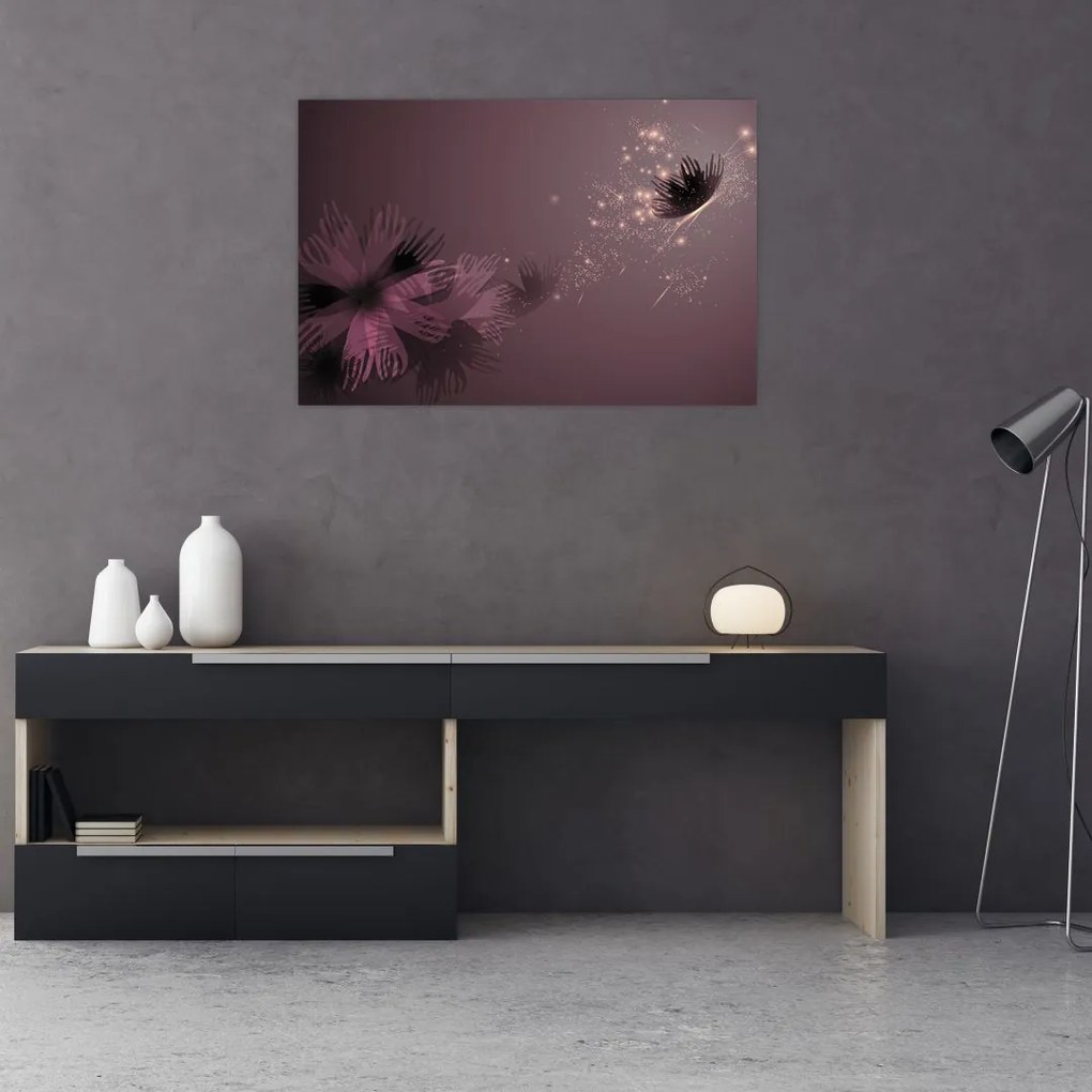 Tablou - Floare și fluture (90x60 cm)