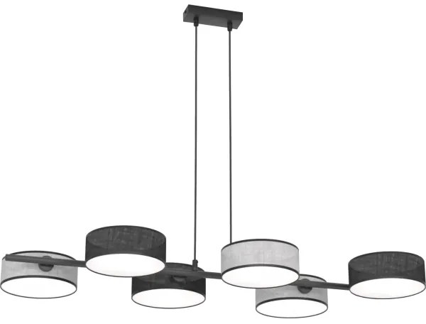 Lustră pe cablu DRUMZ 6xE14/10W/230V negru/gri