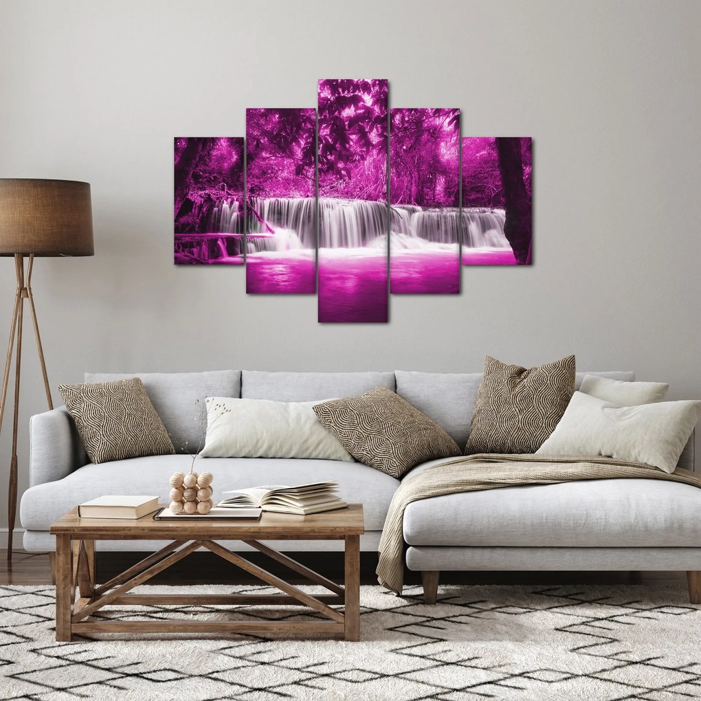 Tablou - Cascadă, violet (150x105 cm)