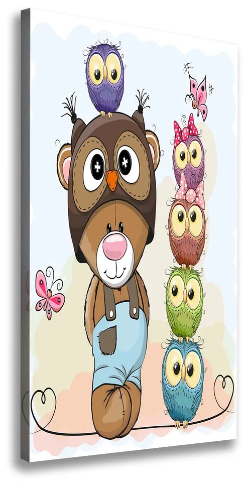 Pictură pe pânză Ursul și Owl