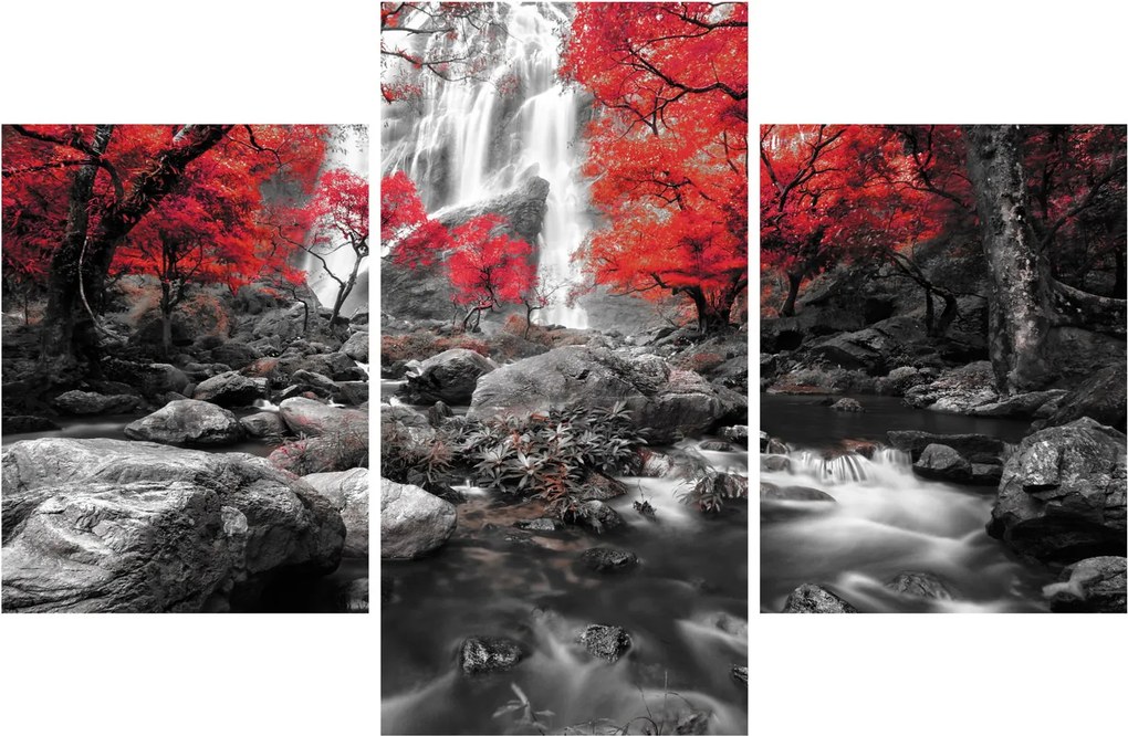 Tablou - Cascade în peisajul de toamnă (90x60 cm)
