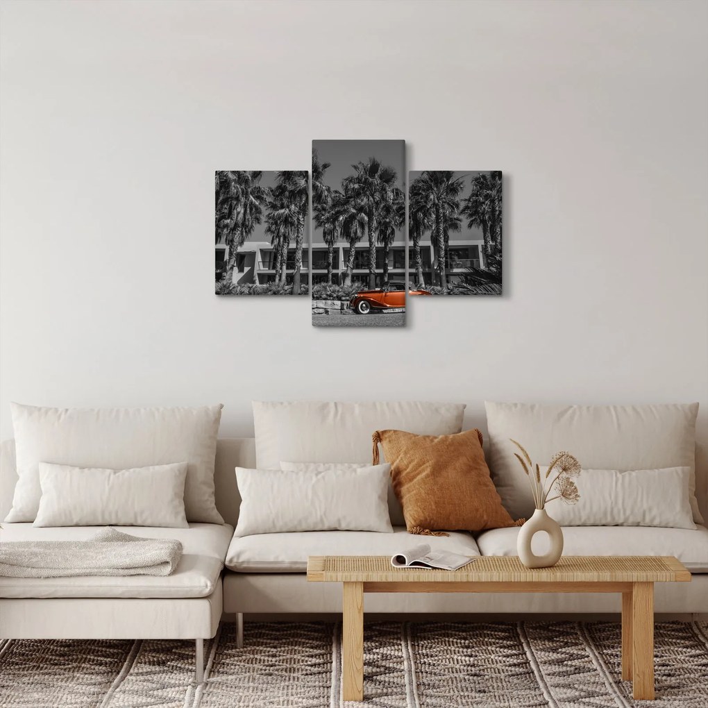Tablou - Mașină roșie, retro (90x60 cm)