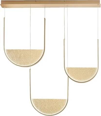 Ondaluce - Lustra suspendată LED dimabilă pe cablu LOTUS LED/70W/230V, aurie