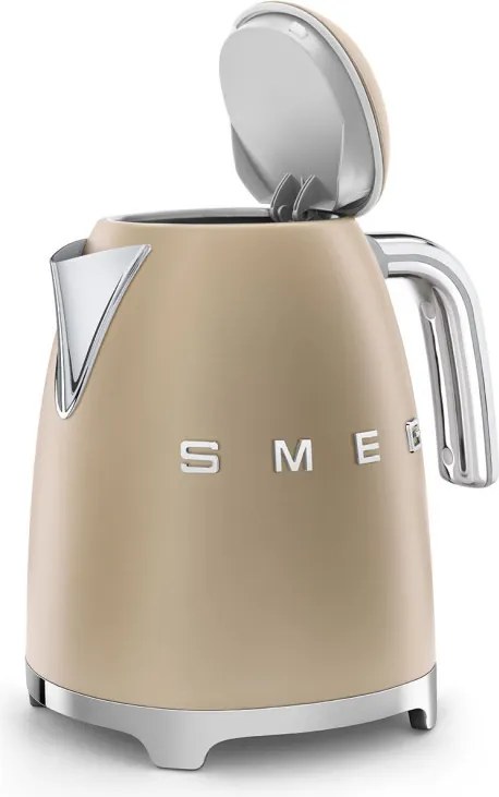 Cana electrica SMEG KLF03CHMEU, 2400 W, 1,7 l, Baza rotativa la 360°, Finisaj mat, Sampanie
