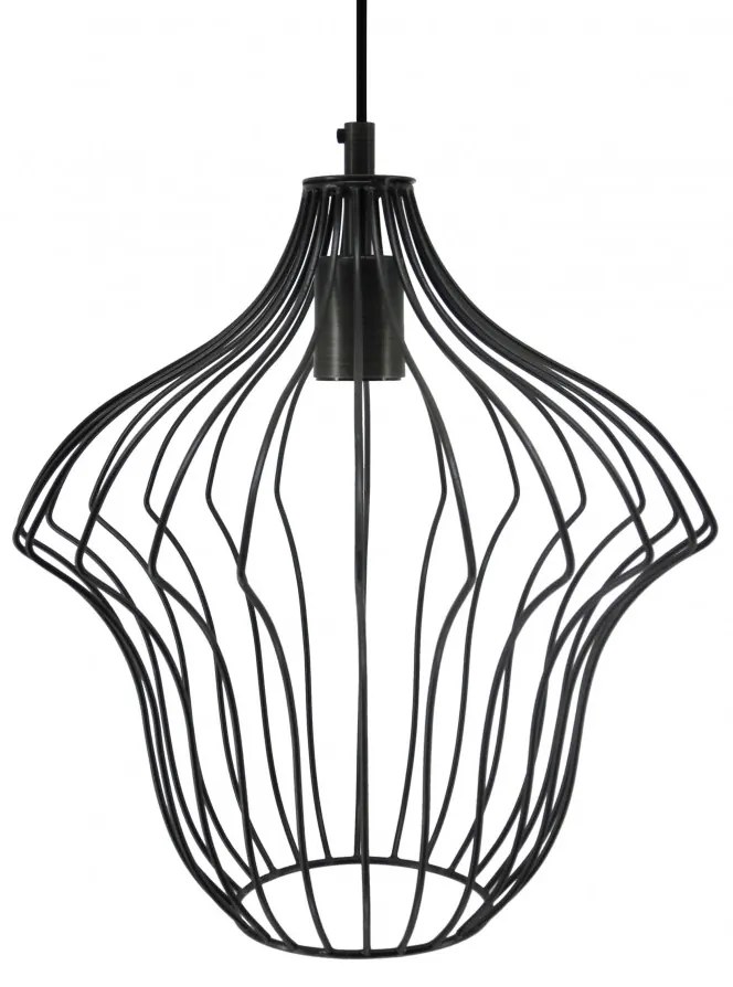 Lustra din fier galvanziat Capella neagra, un bec