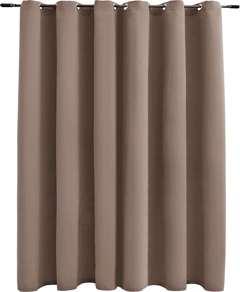 vidaXL Draperie opacă cu inele metalice, gri taupe, 290 x 245 cm