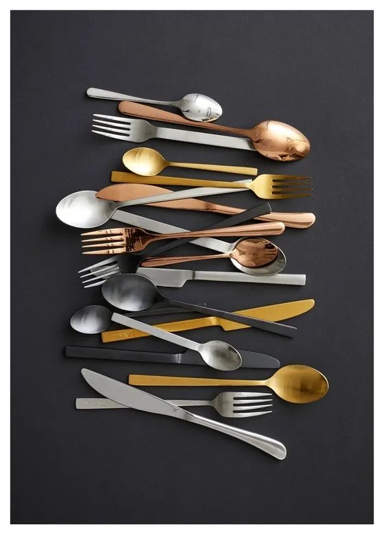 Tacâmuri argintiu-mat din oțel 16 buc. – Bitz