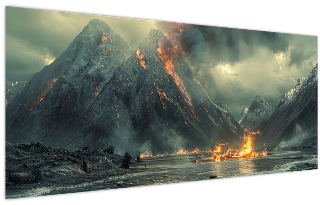 Tablou - Erupție vulcanică (120x50 cm)