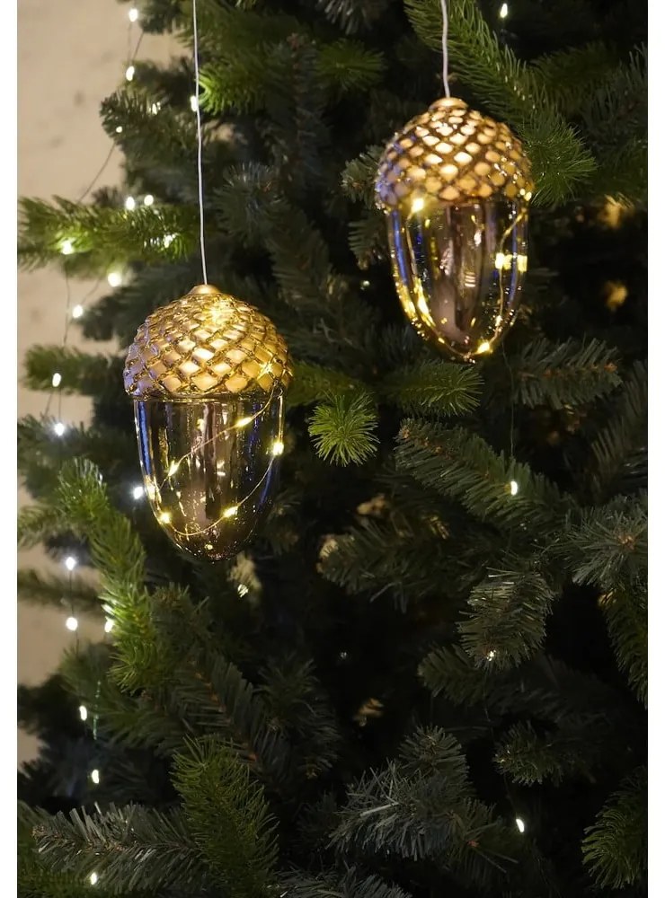 Decorațiune luminoasă de Crăciun maro suspendată ø 7 cm Celina – Sirius