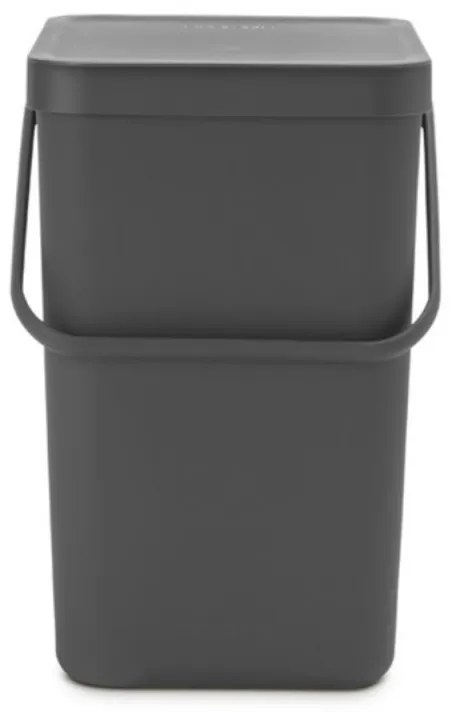 Cos de gunoi colectare selectiva Brabantia Sort&Go 1003237, 25 L, Maner, Montabil pe perete, Gri inchis