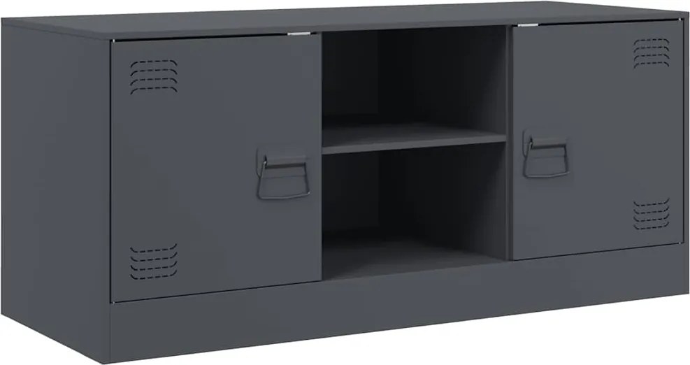 vidaXL Comodă TV, antracit, 99x39x44 cm, oțel