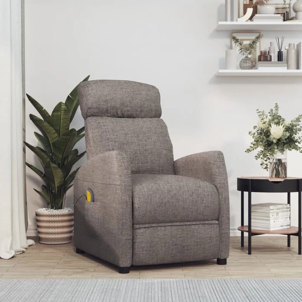 289714 vidaXL Scaun de masaj, taupe, țesătură