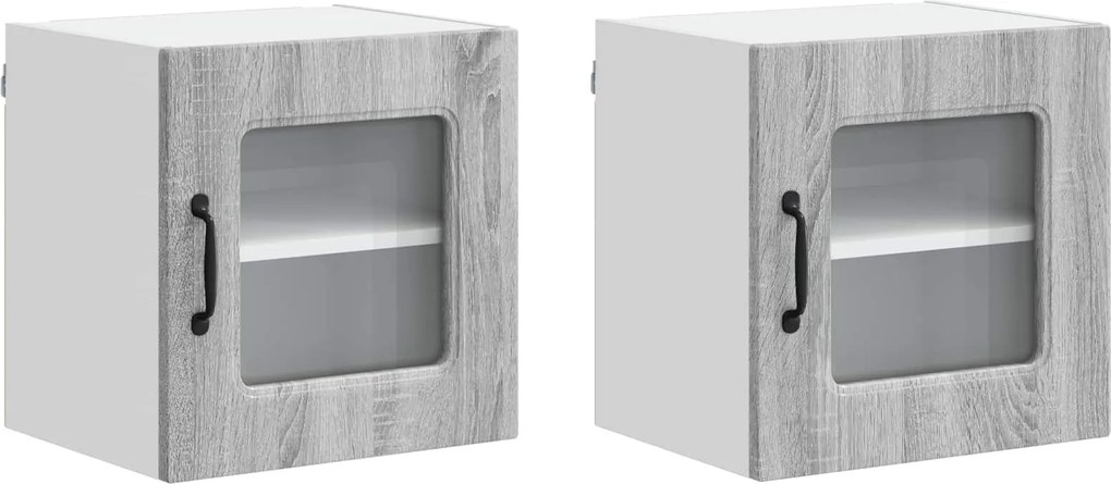 vidaXL Dulap de bucătărie Kalmar 2 pcs Gri Sonoma 40 x 31 x 40 cm