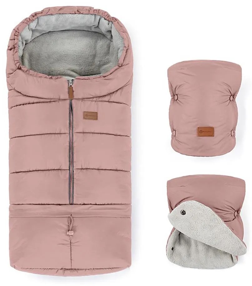 PETITE&MARS - Set sac de iarnă 3în1 JIBOT + mânuși JASIE roz roz