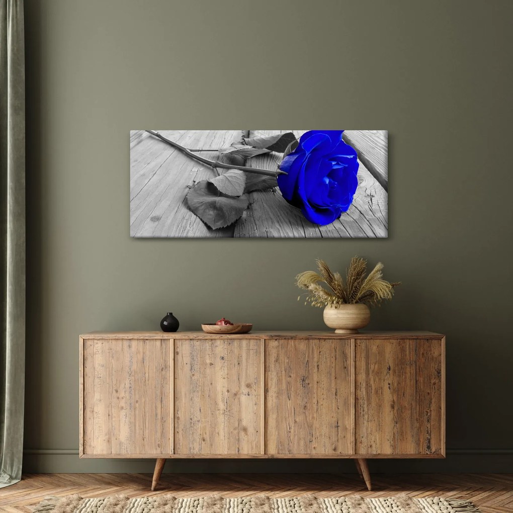 Tablou - Trandafir albastru (120x50 cm)