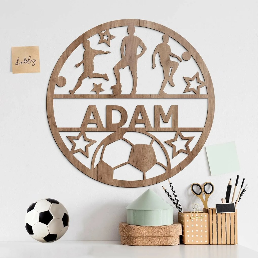 DUBLEZ | Tablou din lemn - Fotbalist cu nume