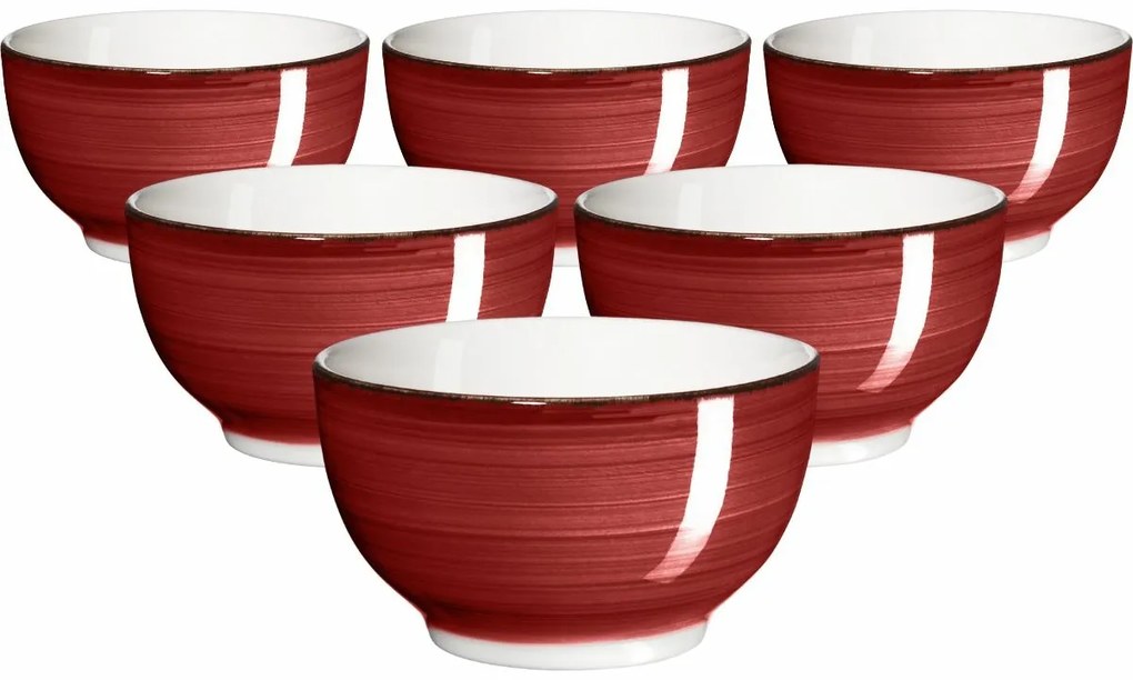 Mäser Set de 6 boluri Bel Tempo 14 cm, roșu