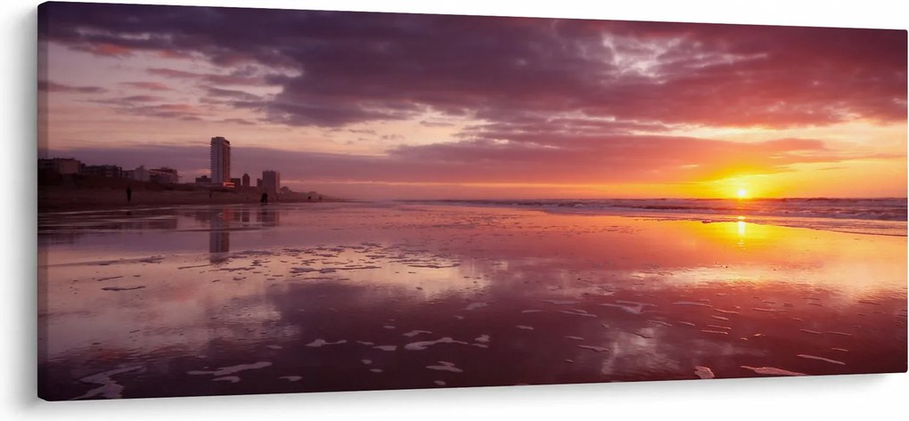 Tablou -  Plajă la apus de soare (120x50 cm)