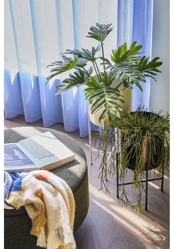 Set 2 ghivece din fier pe piedestal Hübsch Haggo, alb