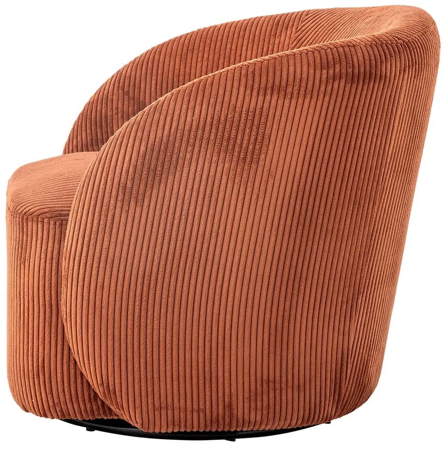 Fotoliu portocaliu wing cu tapițerie din catifea reiată Pradi – Bloomingville