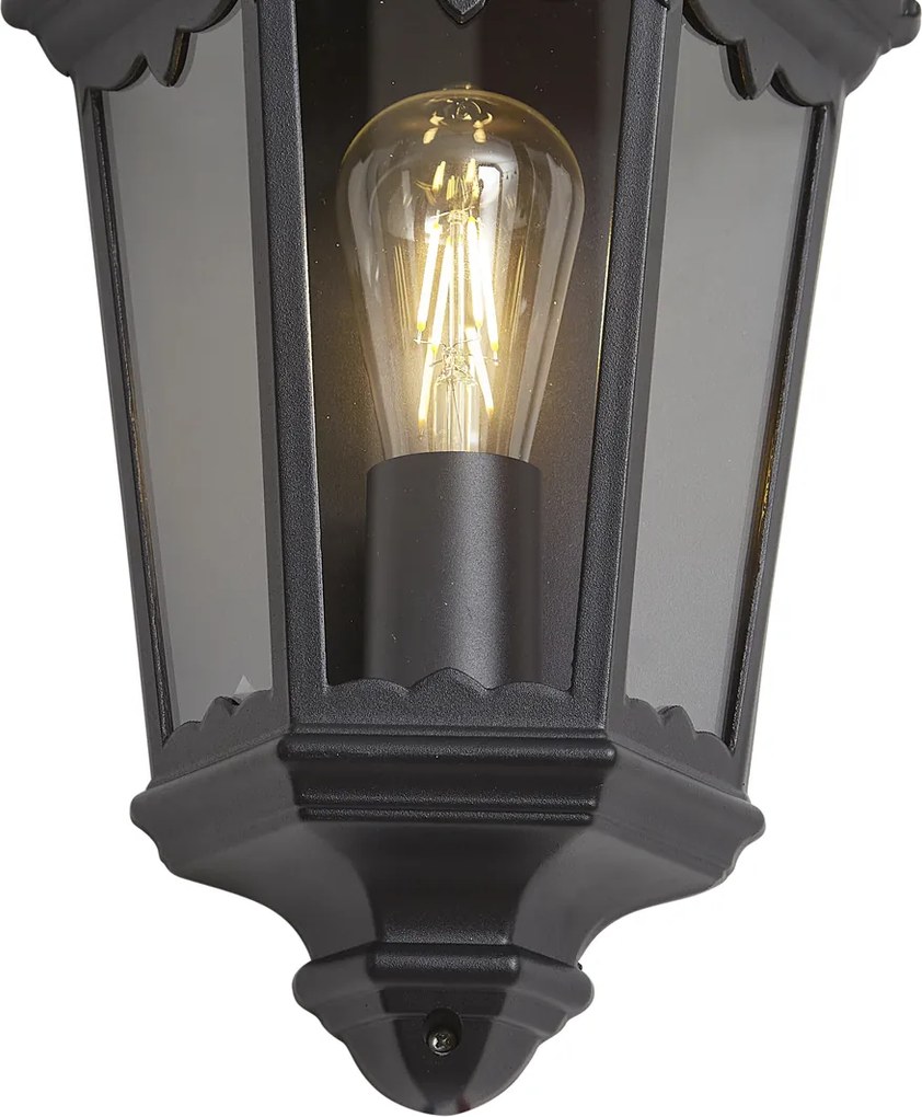 Felinar clasic de perete pentru exterior negru IP44 - Havana Half