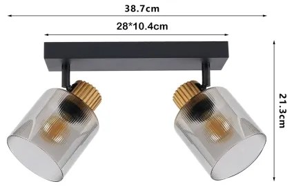 Brilagi - Lampă spot HYGGE 3xE14/15W/230V negru/fumuriu