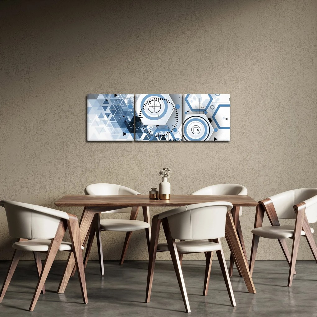 Tablou - Abstract geometric (cu ceas) (90x30 cm)