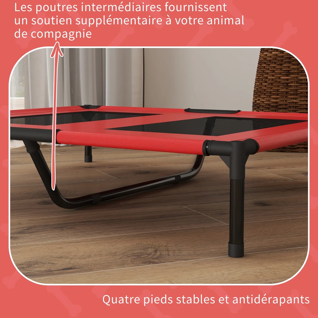 PawHut Pat pe picioare pat pentru câini pisici pat de camping pat ridicat animale material Oxford textilenă micro-perforată metal | Aosom Romania