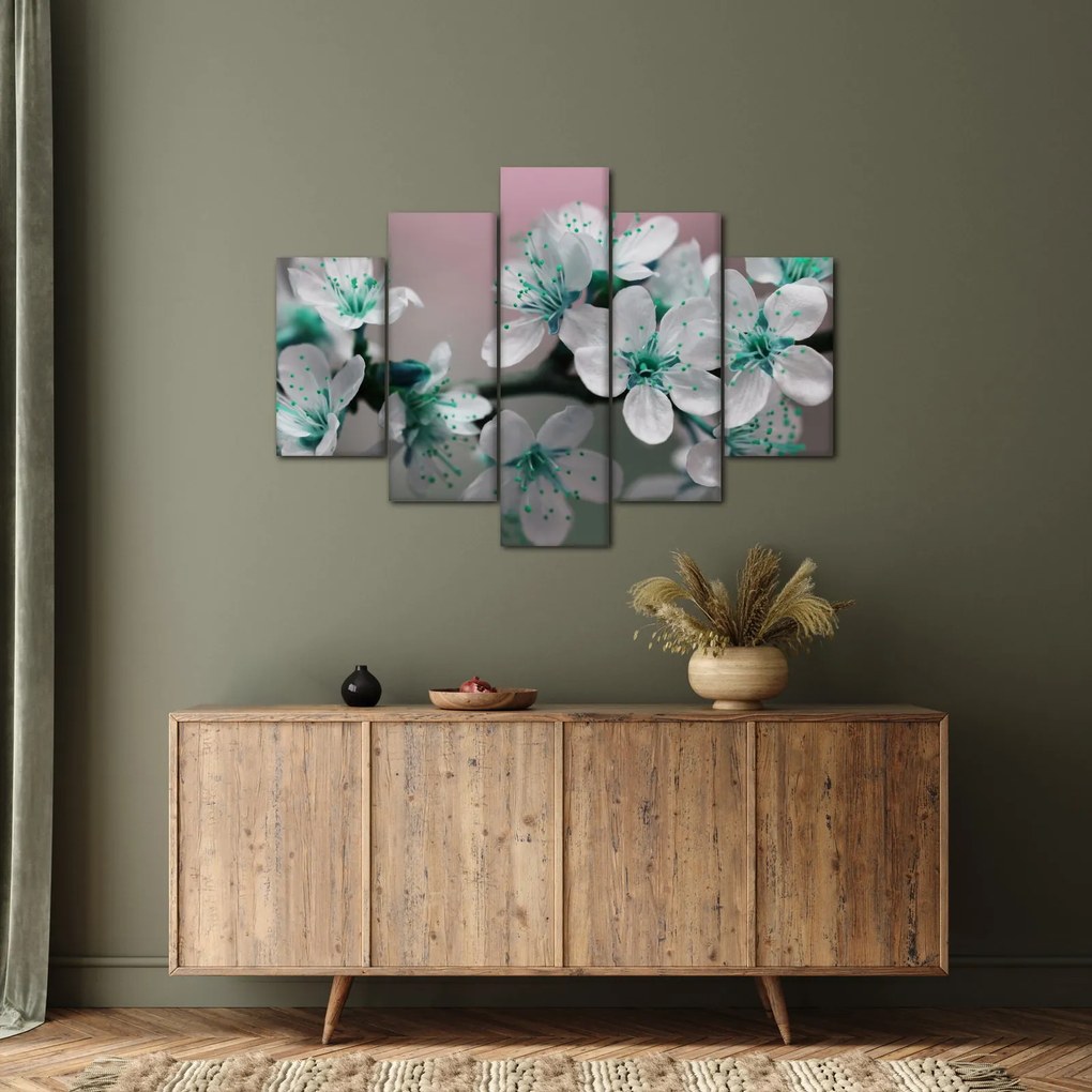 Tablou cu floare - turcoaz (150x105 cm)
