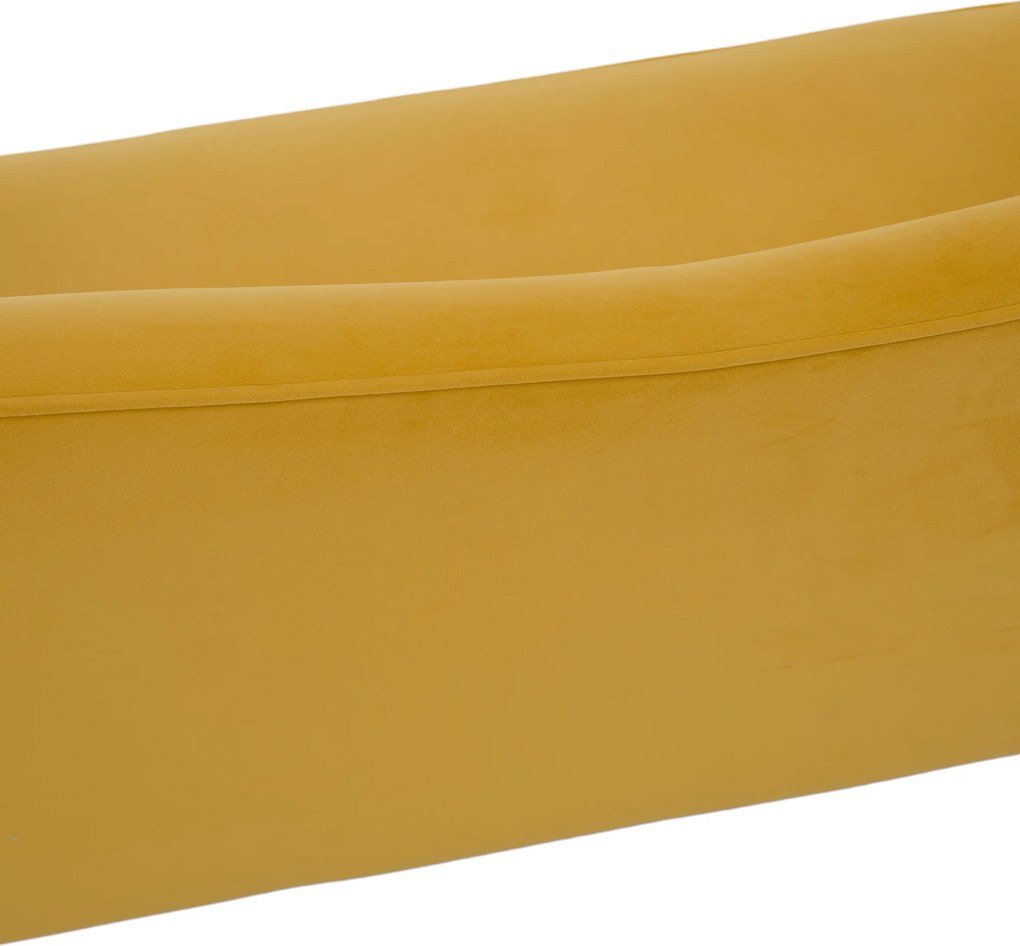 Canapea cu 3 locuri de design, ţesătură Velvet galbenă/gold crom auriu, EZIO TYP 3