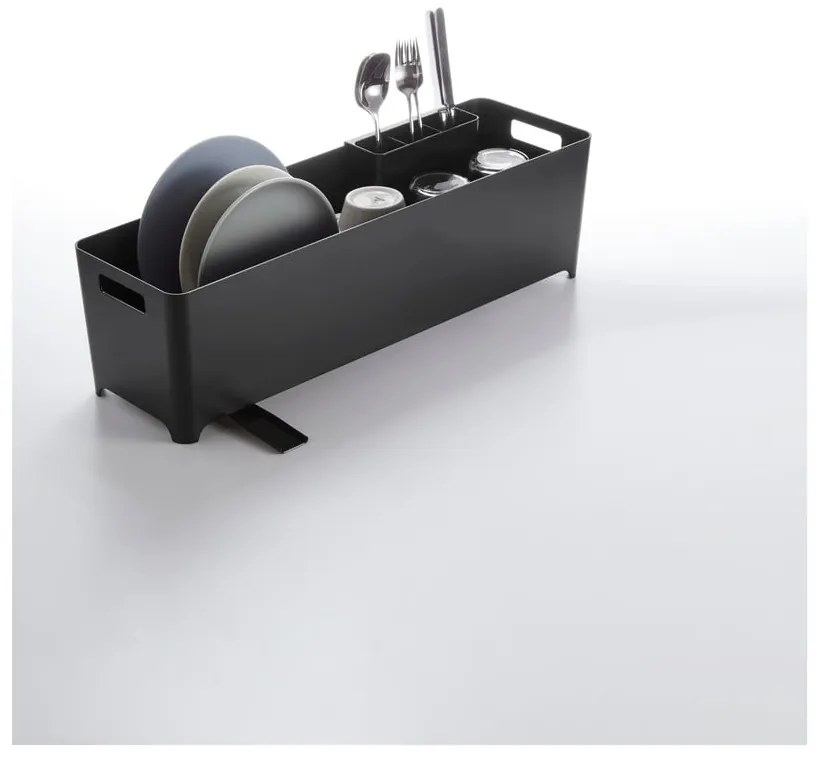 Suport de scurgere vase din silicon Yamazaki Flow, negru