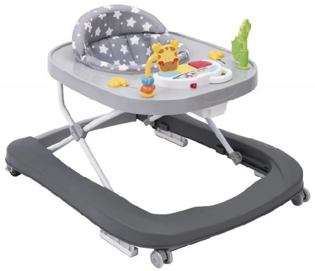 Premergator Premium 2 in 1 NOVOKIDS™ Little Giraffe Walker, Reglabil in 3 trepte de inaltime, Transformabil in antemergator, Roti silentioase, Cu