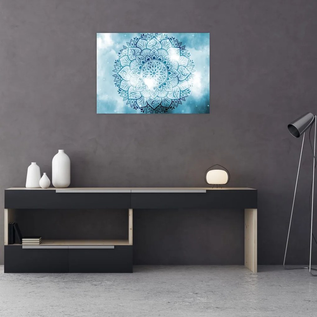 Tablou pe sticlă - Mandala cerească (70x50 cm)