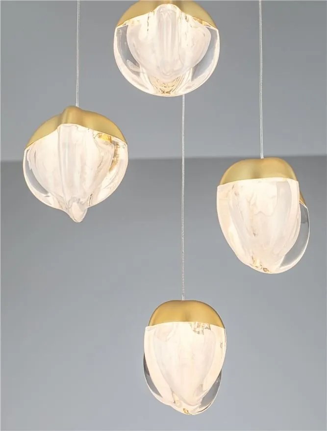 Lustra cu 5 pendule LED ALICIA auriu