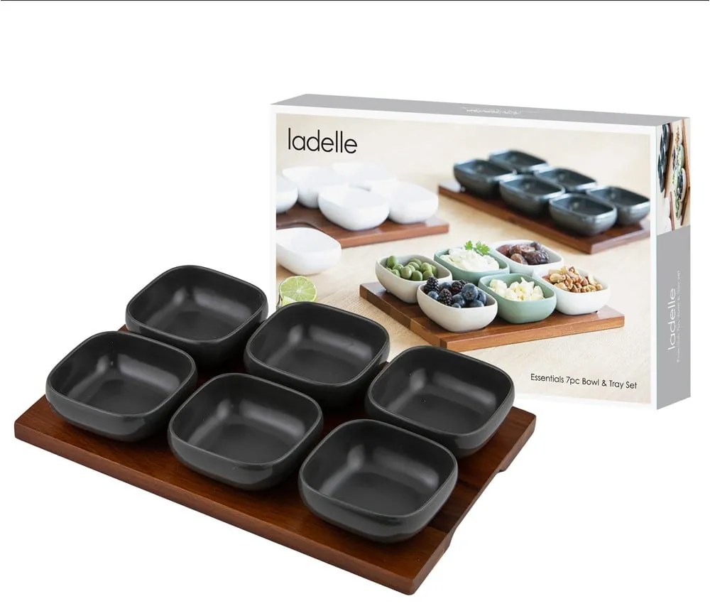 Set de servire gri antracit 6 buc. din porțelan Essentials – Ladelle