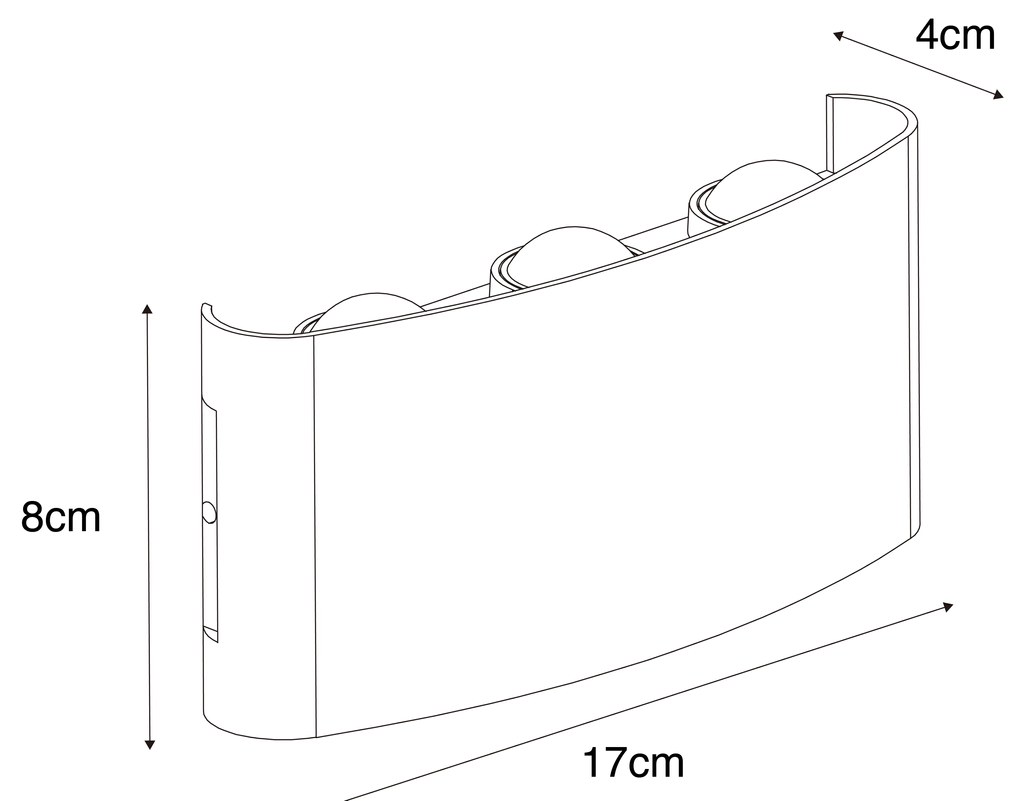 Aplică de perete exterioară albă cu LED 6 lumini IP54 - Silly