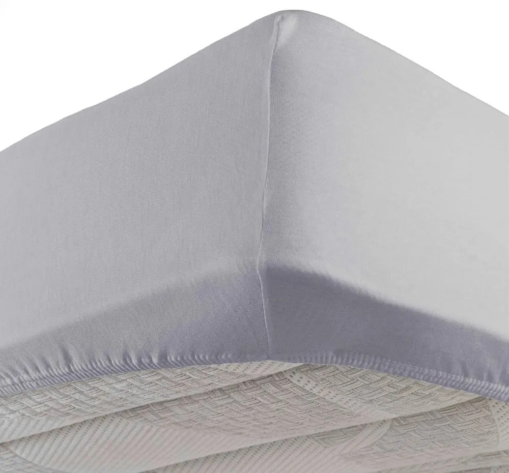 Cearceaf gri deschis din jerseu cu elastic 160x200 cm Jersy – douceur d'intérieur