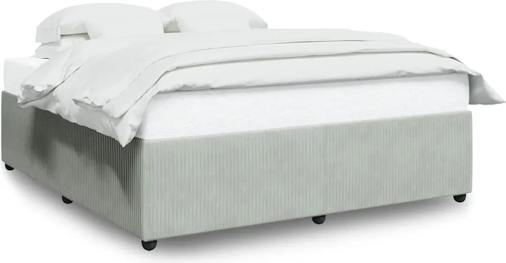 vidaXL Cadru de pat fără saltea, gri deschis, 200x200 cm, catifea