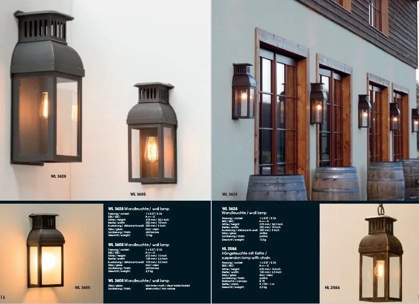 Aplica iluminat exterior din fier forjat, WL 3628