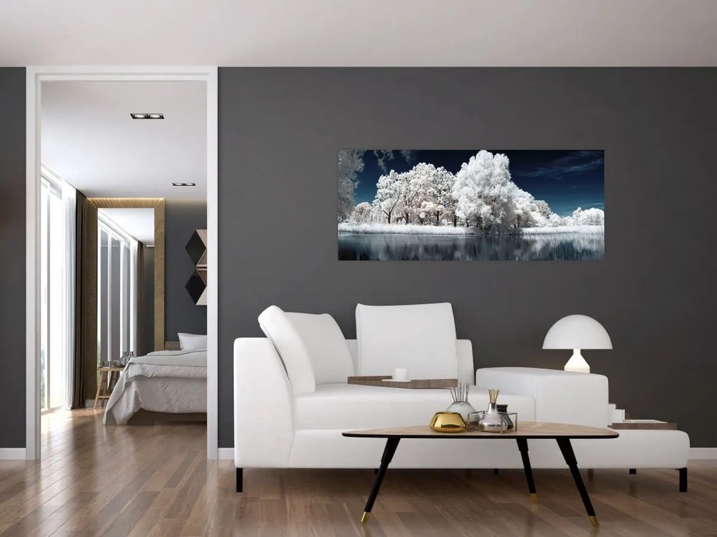 Tablou - Albă ca Zăpada Albă ca Zăpada Copaci (120x50 cm)